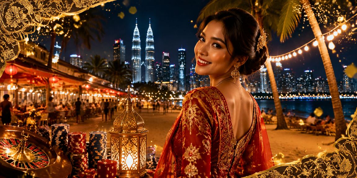 Suasana perjudian dalam talian bergaya batik Malaysia di Kuala Lumpur