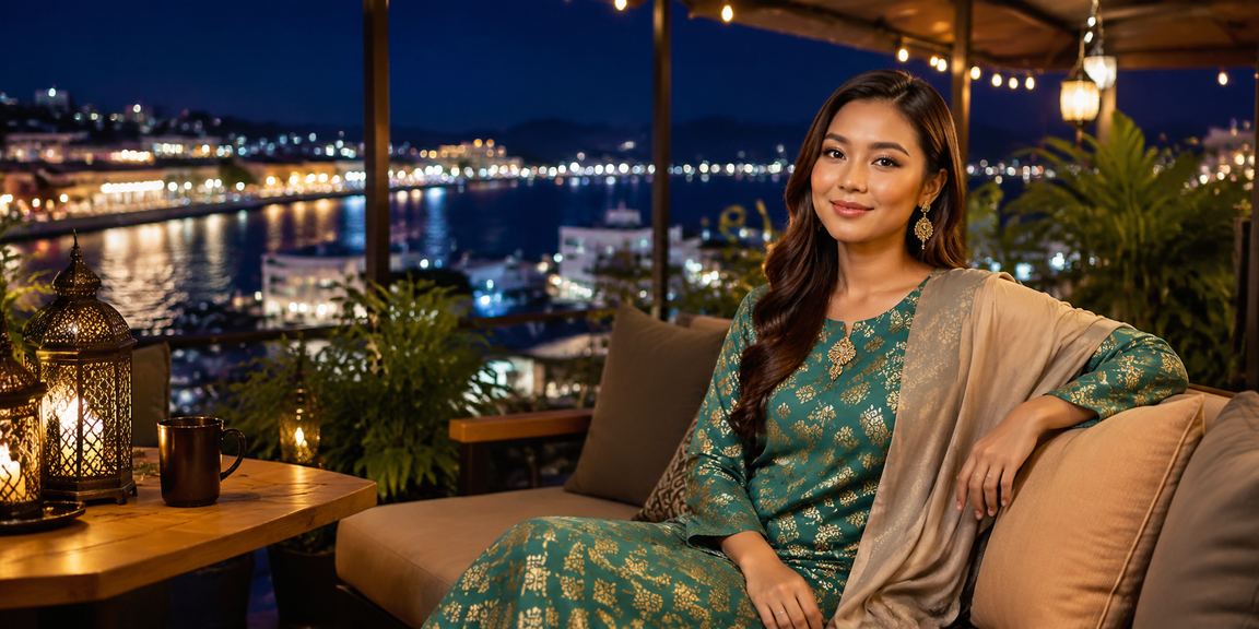 Orang bermain kasino live dengan gaya tradisi Hari Raya Malaysia